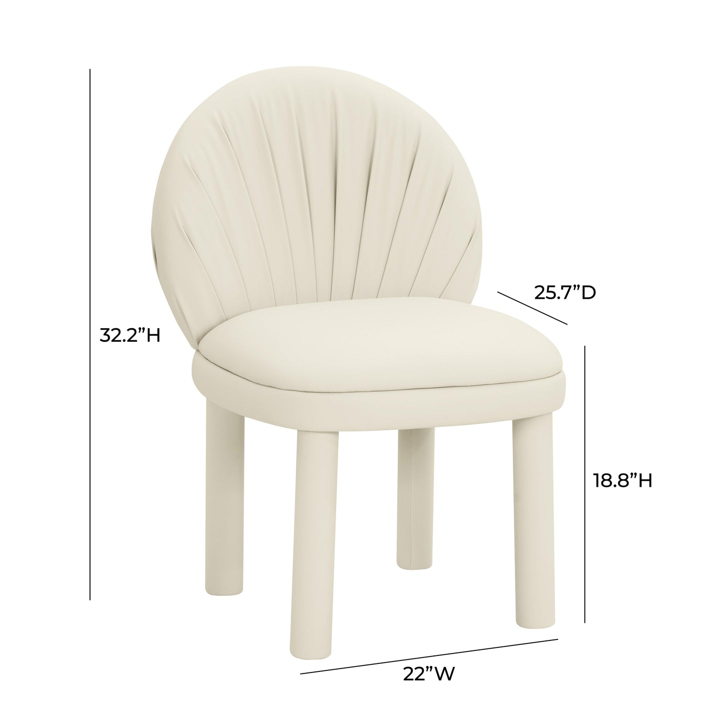 ollie cream vegan leather dining chair