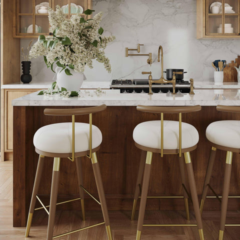 Claire Cream Velvet Barstool