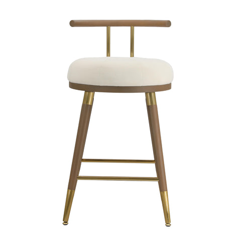 Claire Cream Velvet Barstool