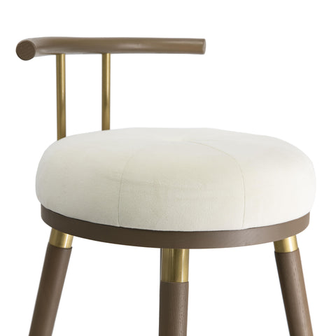 Claire Cream Velvet Barstool