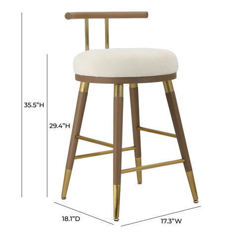 Claire Cream Velvet Barstool