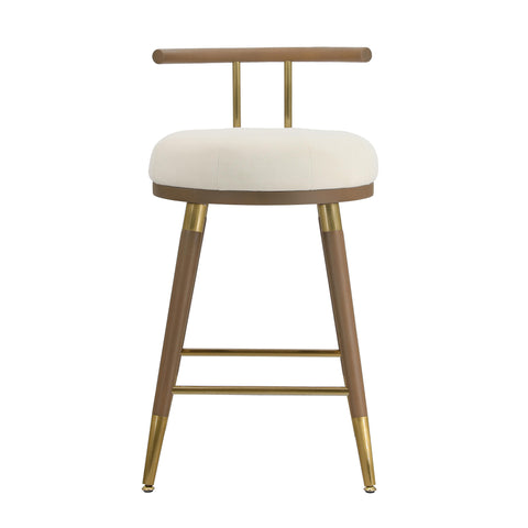 Claire Cream Velvet Counter Stool