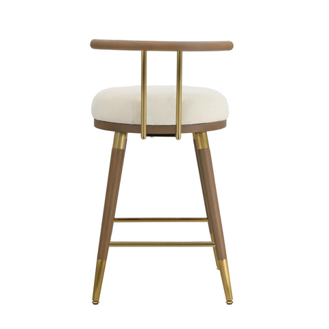 Claire Cream Velvet Counter Stool