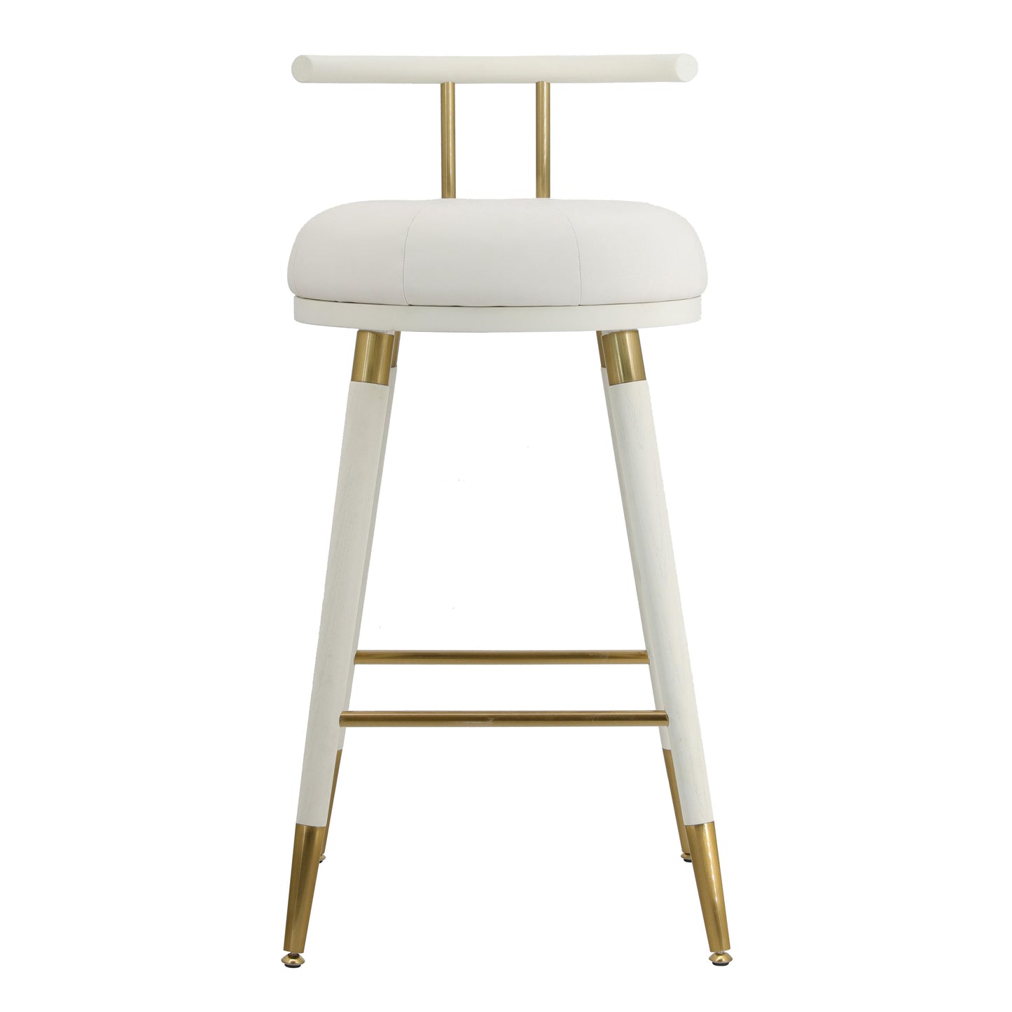 claire white vegan leather barstool