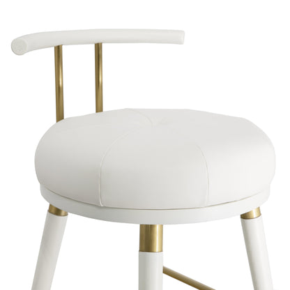 Claire White Vegan Leather Barstool