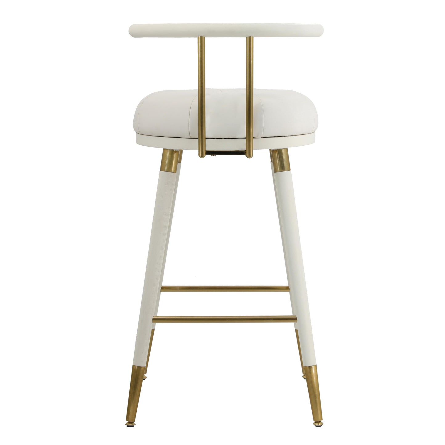 claire white vegan leather barstool