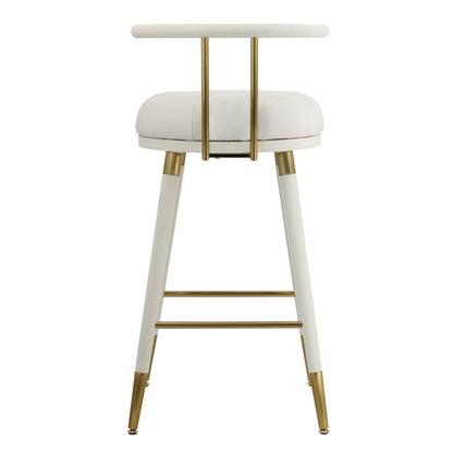 Claire White Vegan Leather Barstool