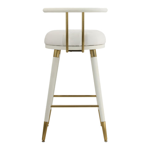 Claire White Vegan Leather Barstool