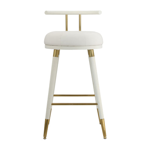 Claire White Vegan Leather Counter Stool