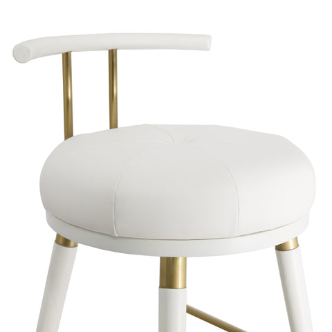 Claire White Vegan Leather Counter Stool