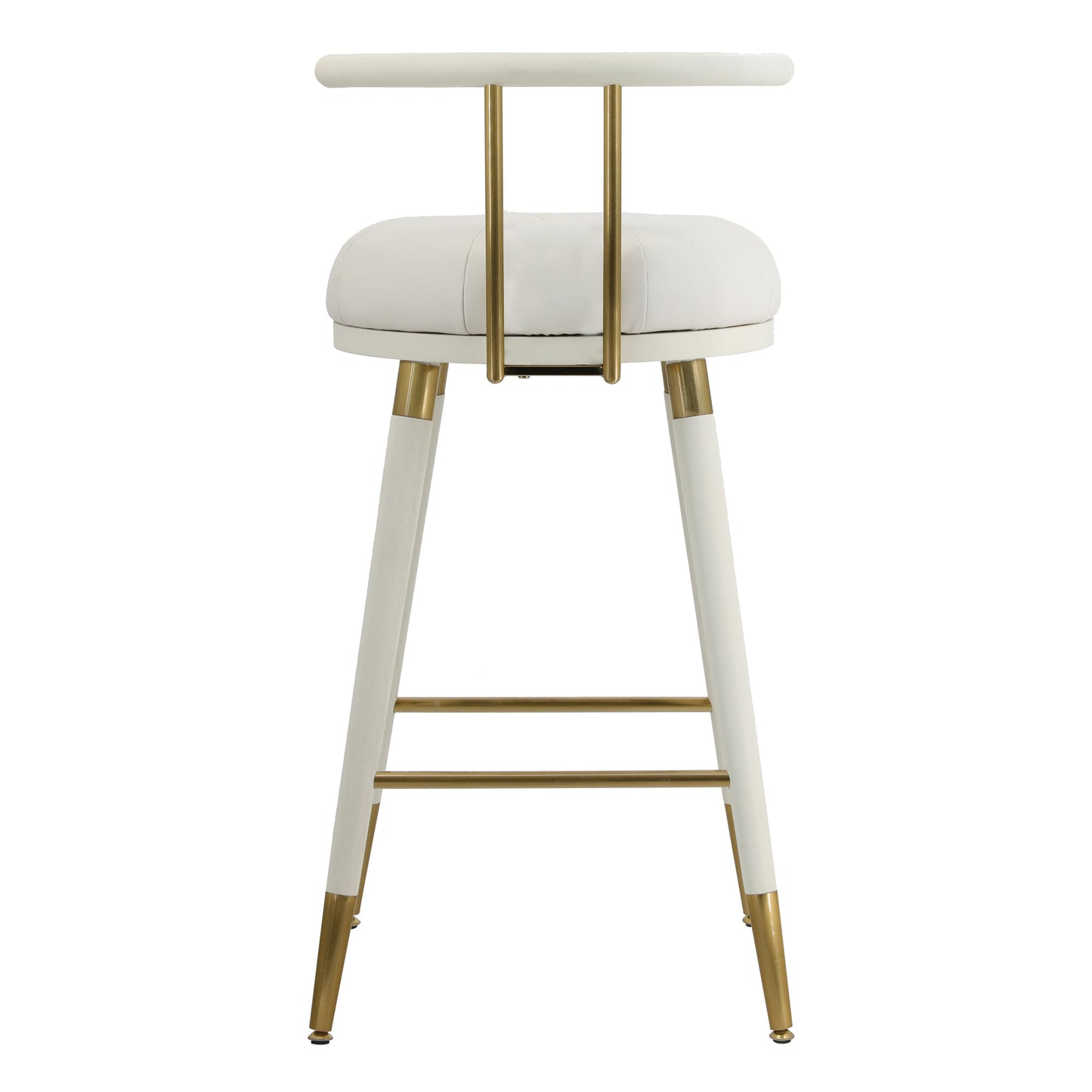claire white vegan leather counter stool