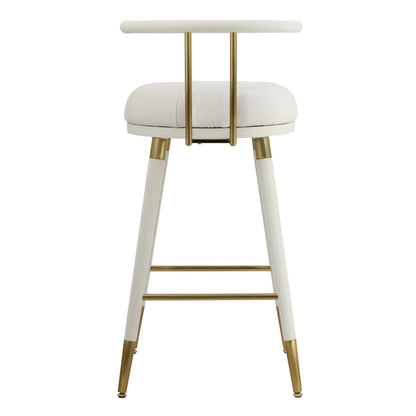 Claire White Vegan Leather Counter Stool