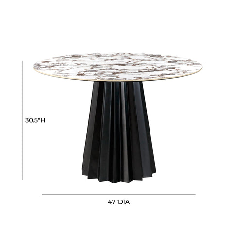 Allegra Marble Ceramic 47" Round Dining Table