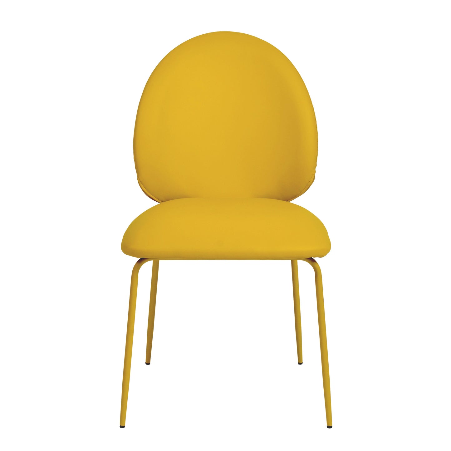 yuma yellow vegan leather kitchen chairs - set of 2