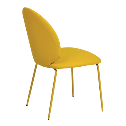 Yuma Yellow Vegan Leather Kitchen Chairs - Set of 2