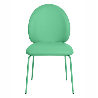 Yuma Green Vegan Leather Kitchen Chairs - Set of 2