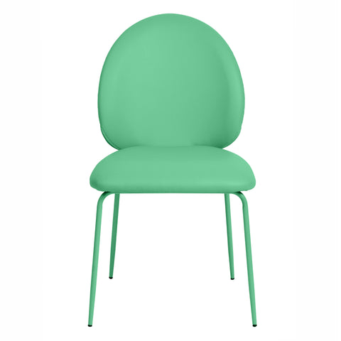 Yuma Green Vegan Leather Kitchen Chairs - Set of 2