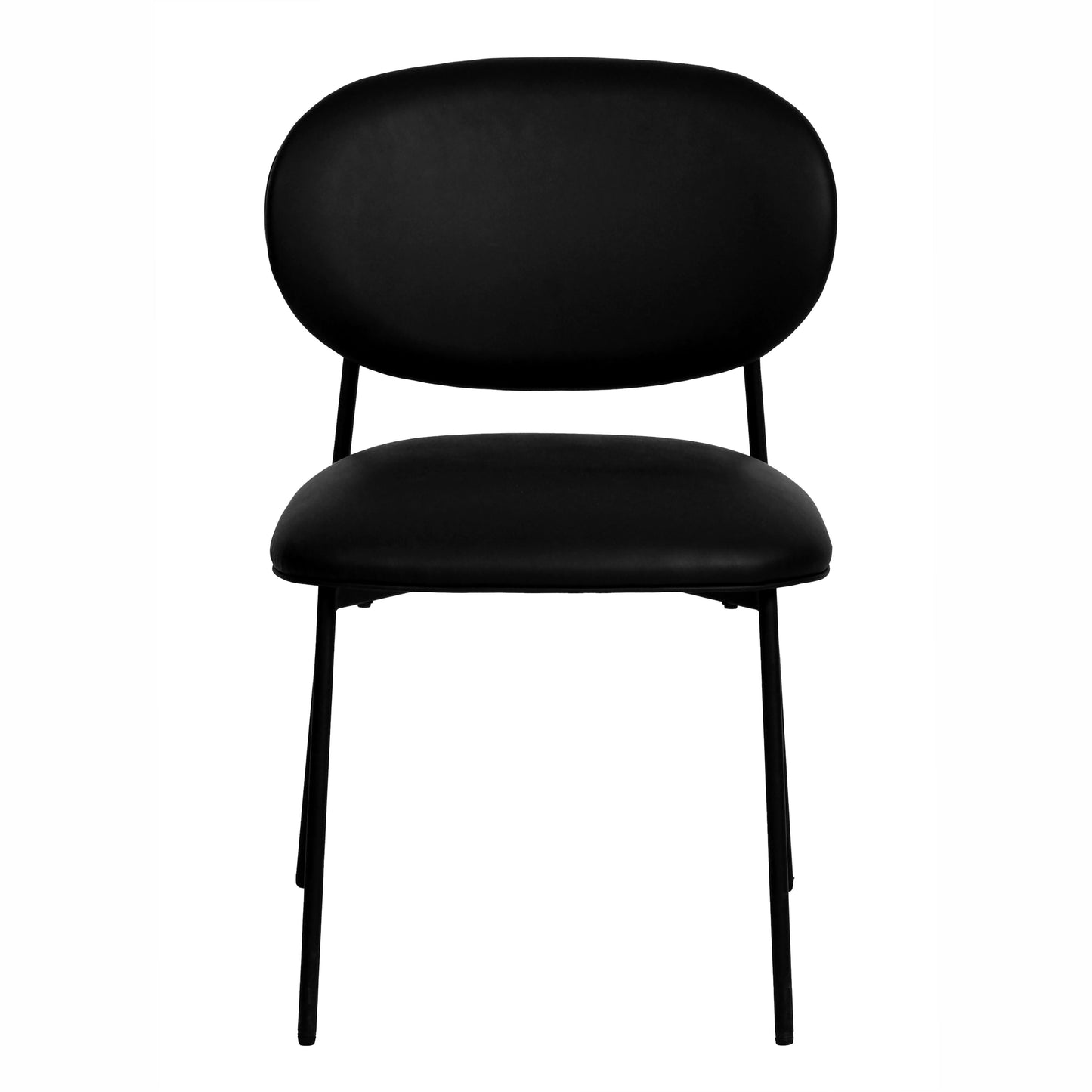 kali black vegan leather stackable dining chair - set of 2