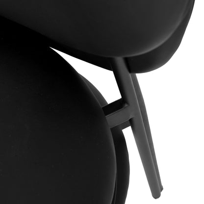 Kali Black Vegan Leather Stackable Dining Chair - Set of 2