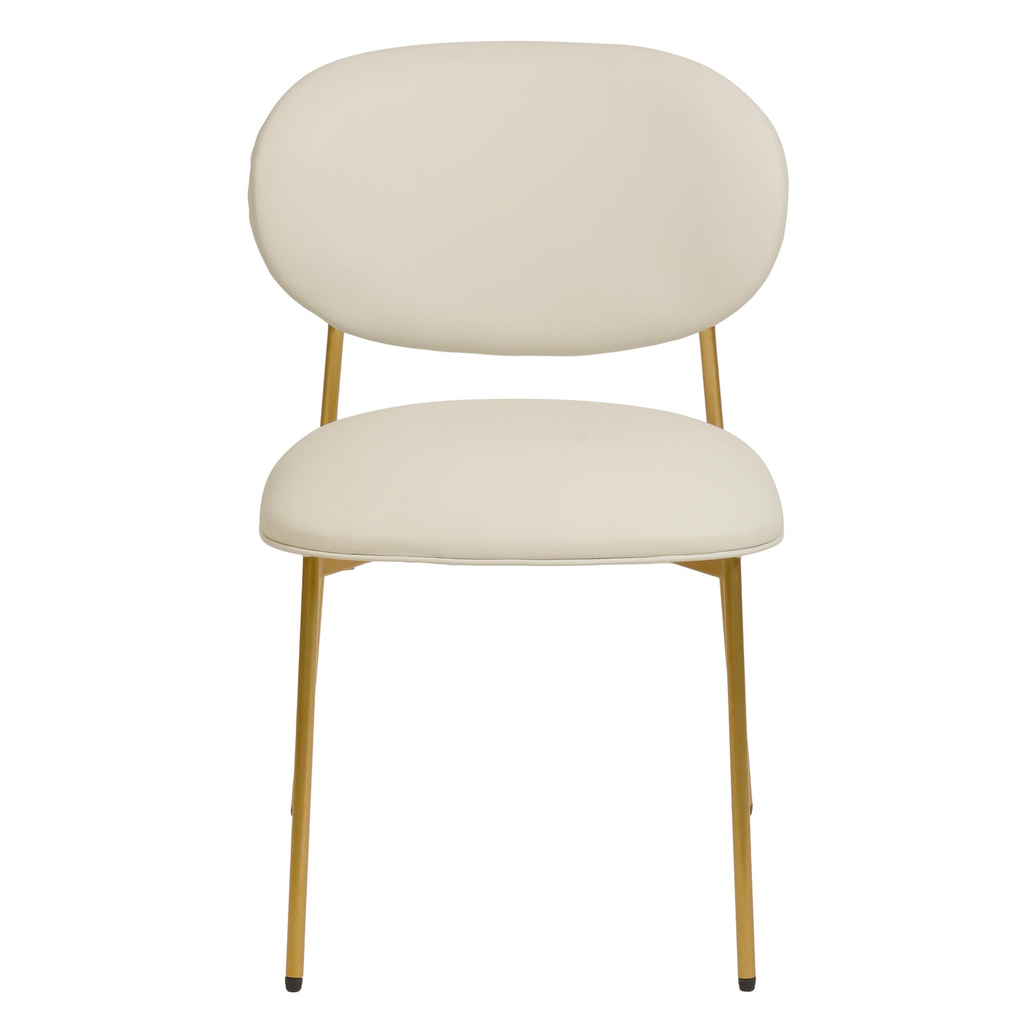 kali cream vegan leather stackable dining chair - set of 2
