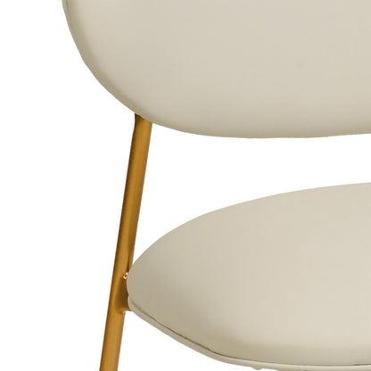 Kali Cream Vegan Leather Stackable Dining Chair - Set of 2