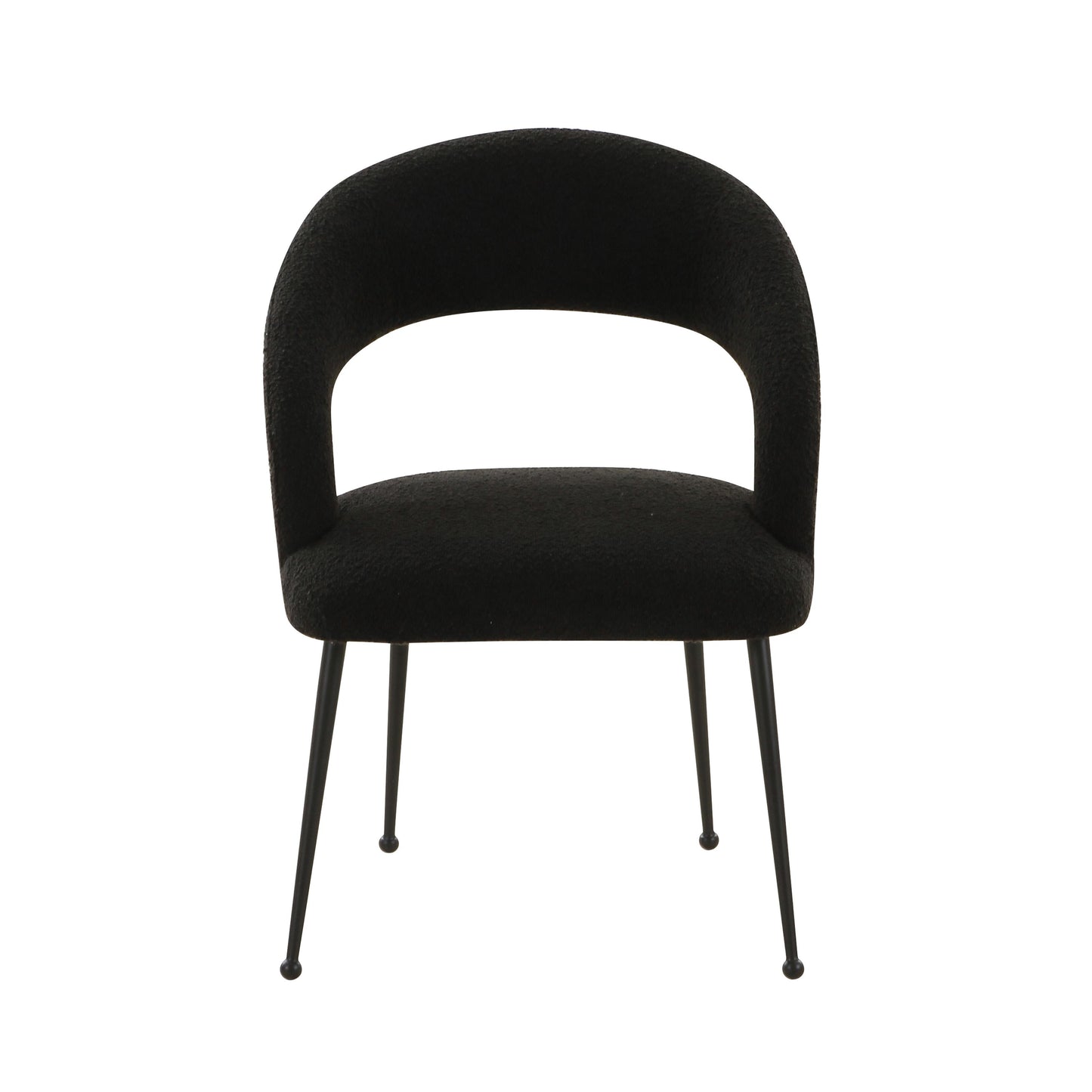 emmet black boucle dining chair