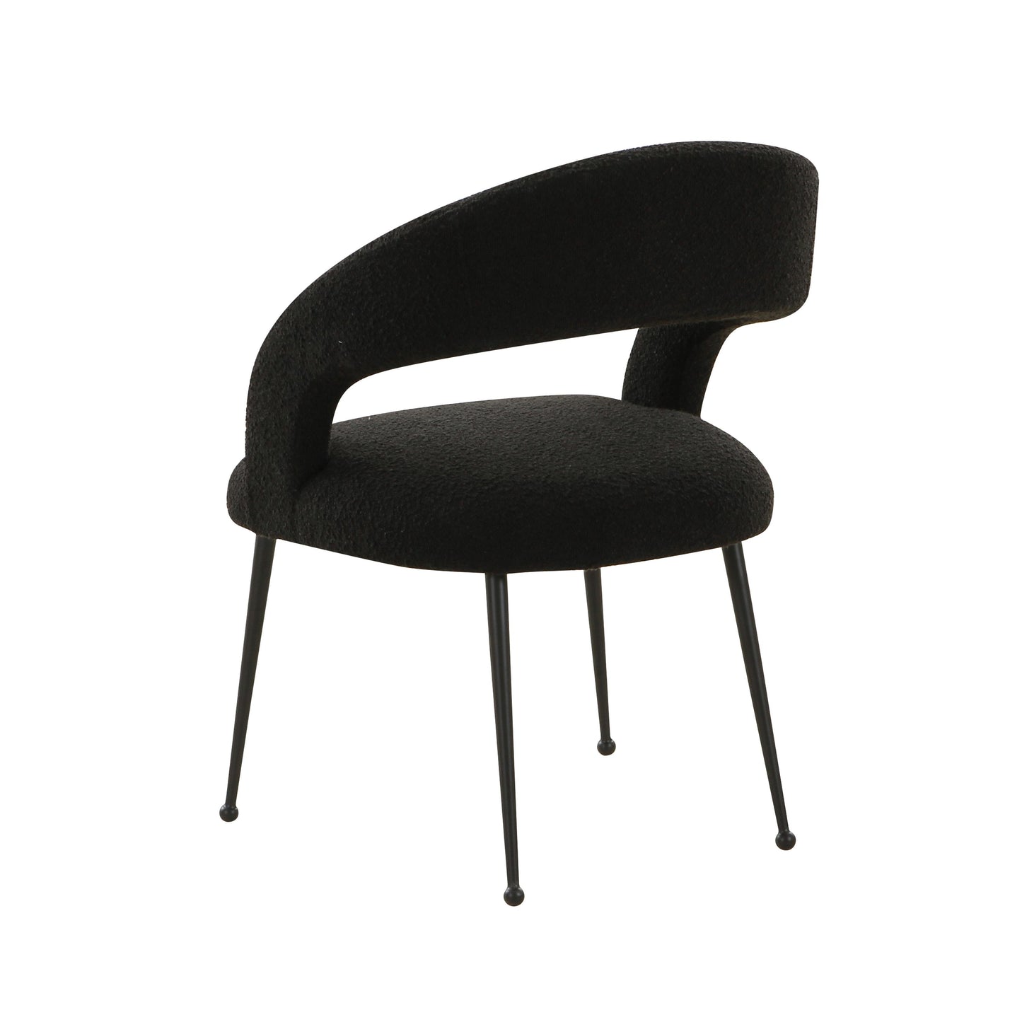 emmet black boucle dining chair