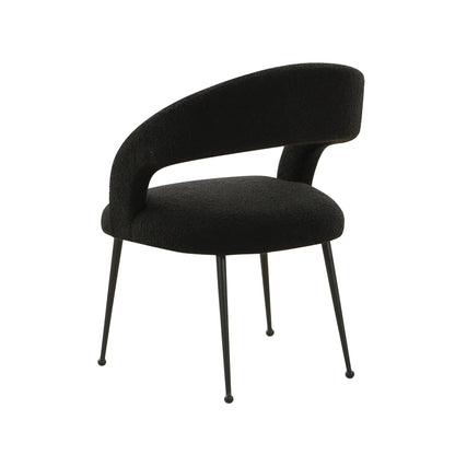 Emmet Black Boucle Dining Chair