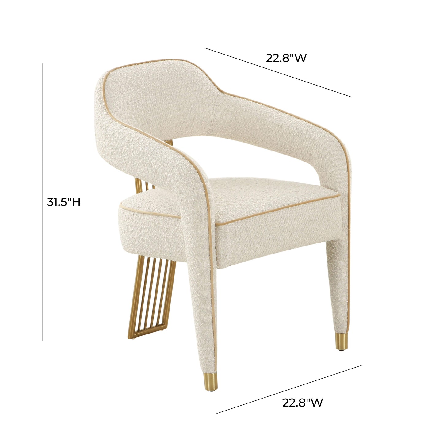 christine cream boucle dining chair