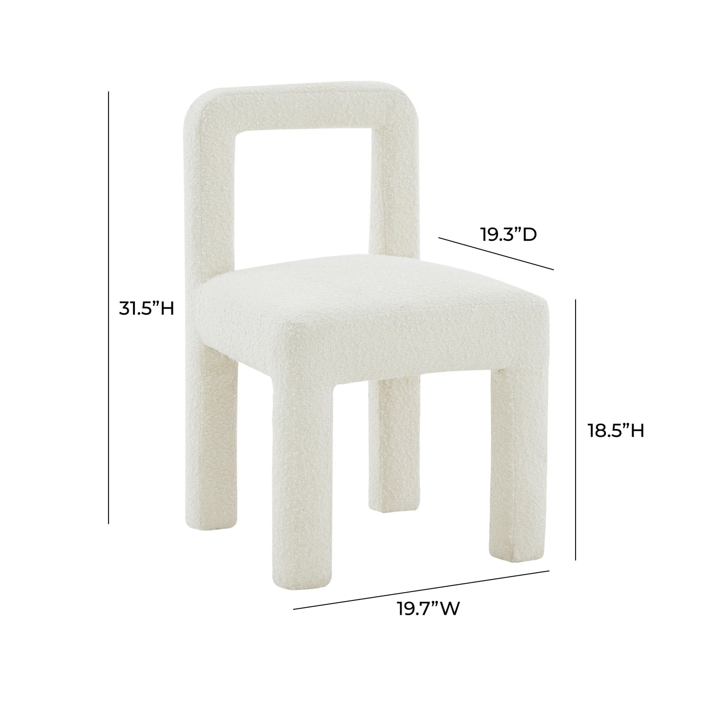 zaphire cream boucle dining chair