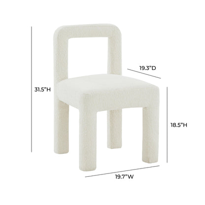 Zaphire Cream Boucle Dining Chair