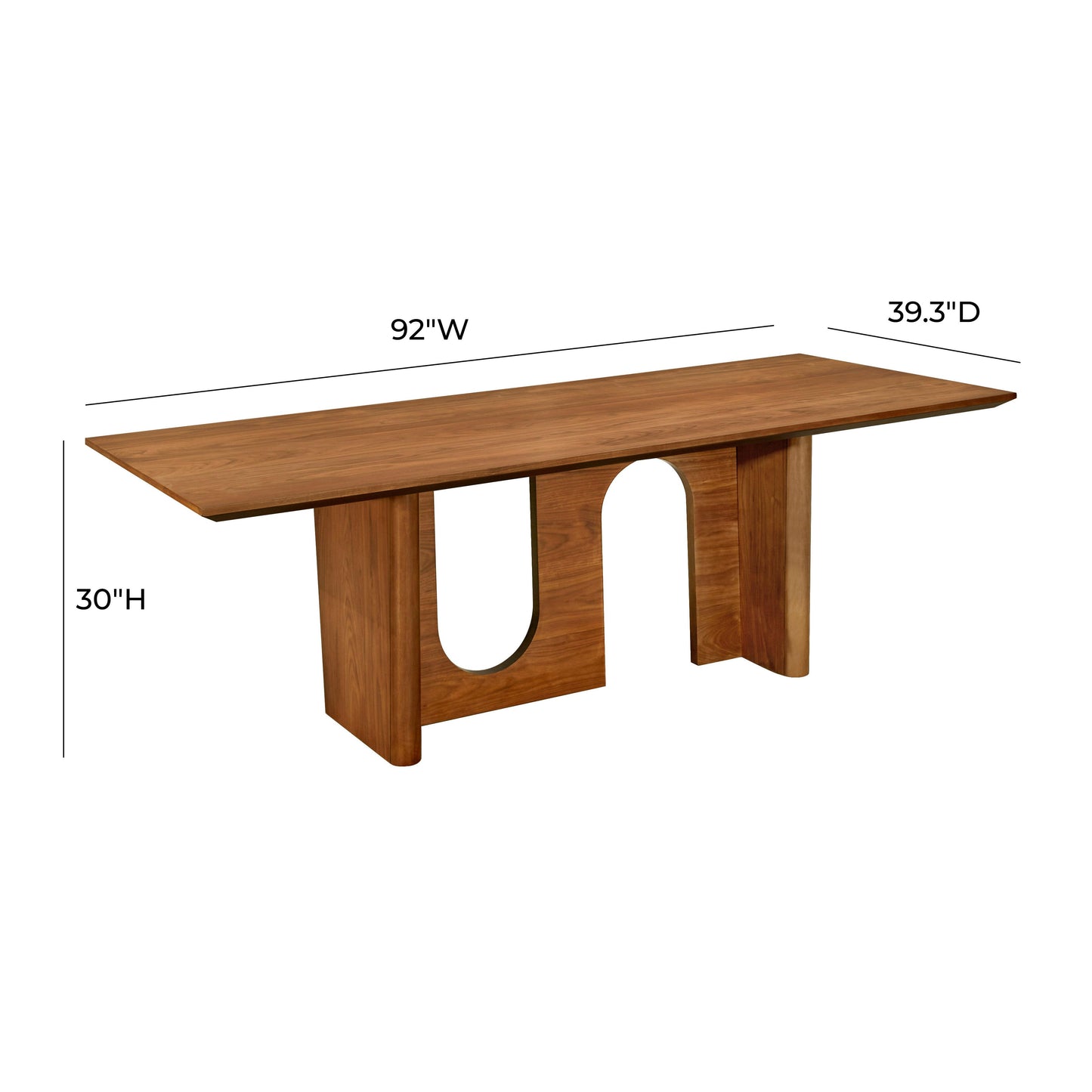 rhonnie walnut rectangular dining table