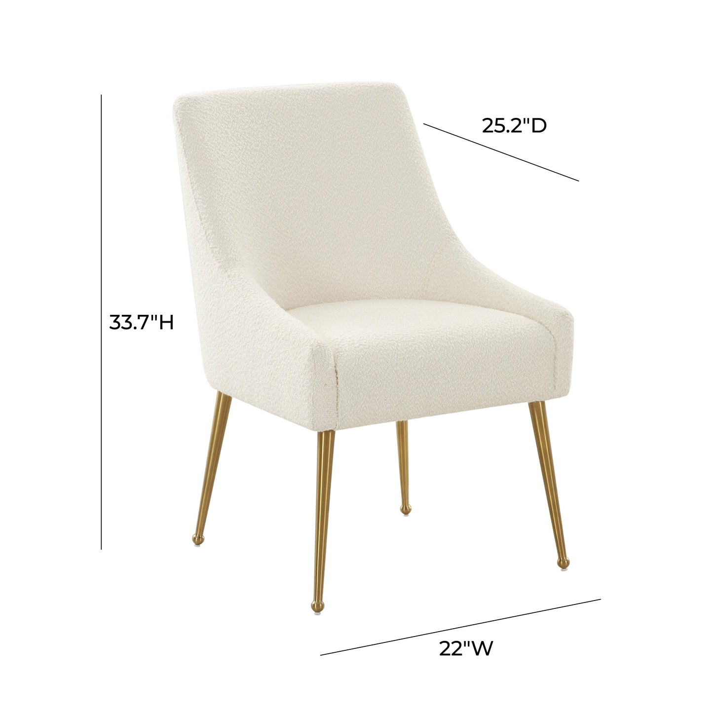 lyrical cream boucle side chair