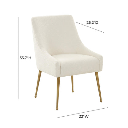 Lyrical Cream Boucle Side Chair