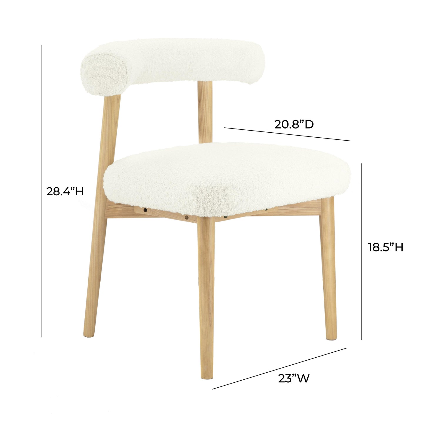 anna cream boucle side chair