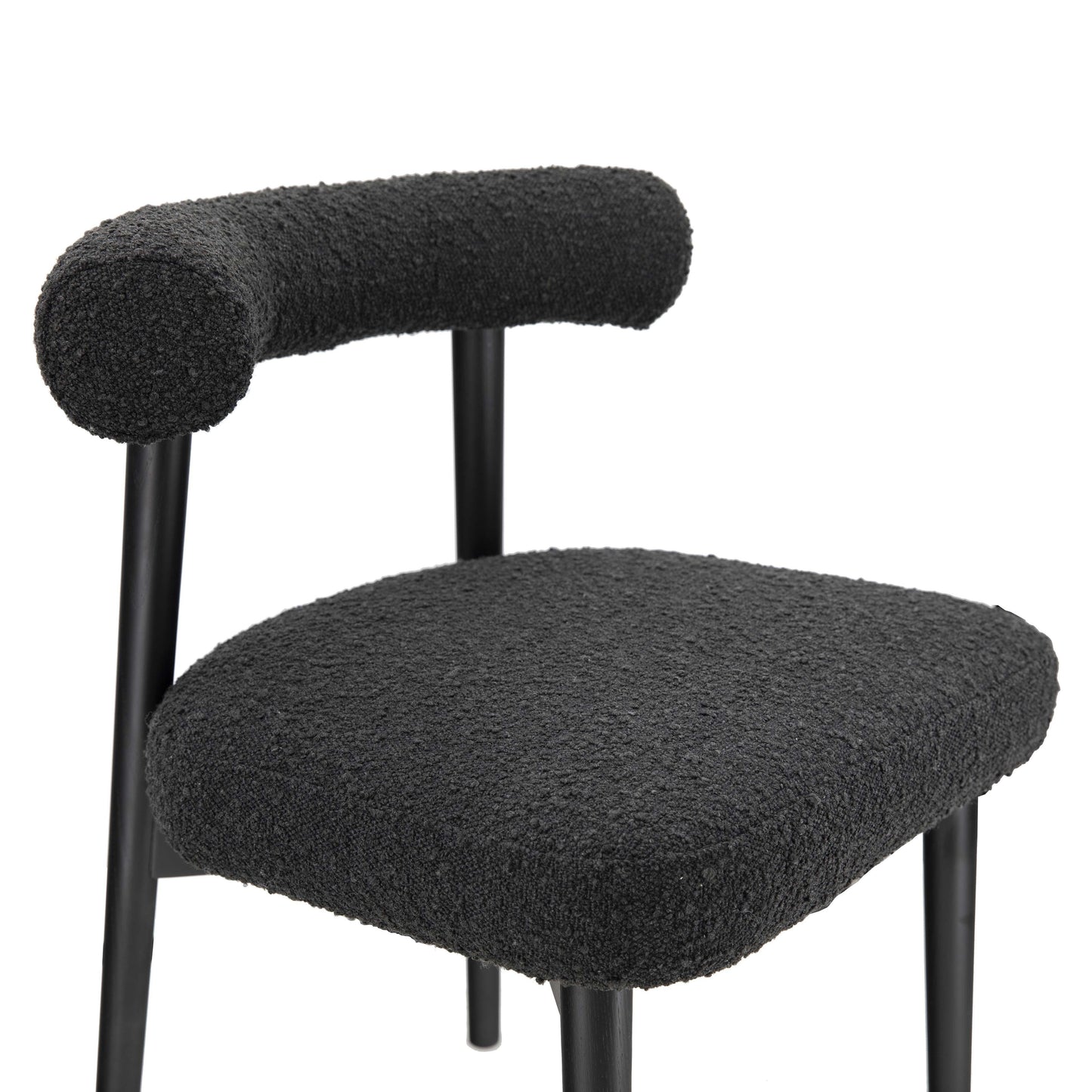 anna black boucle side chair