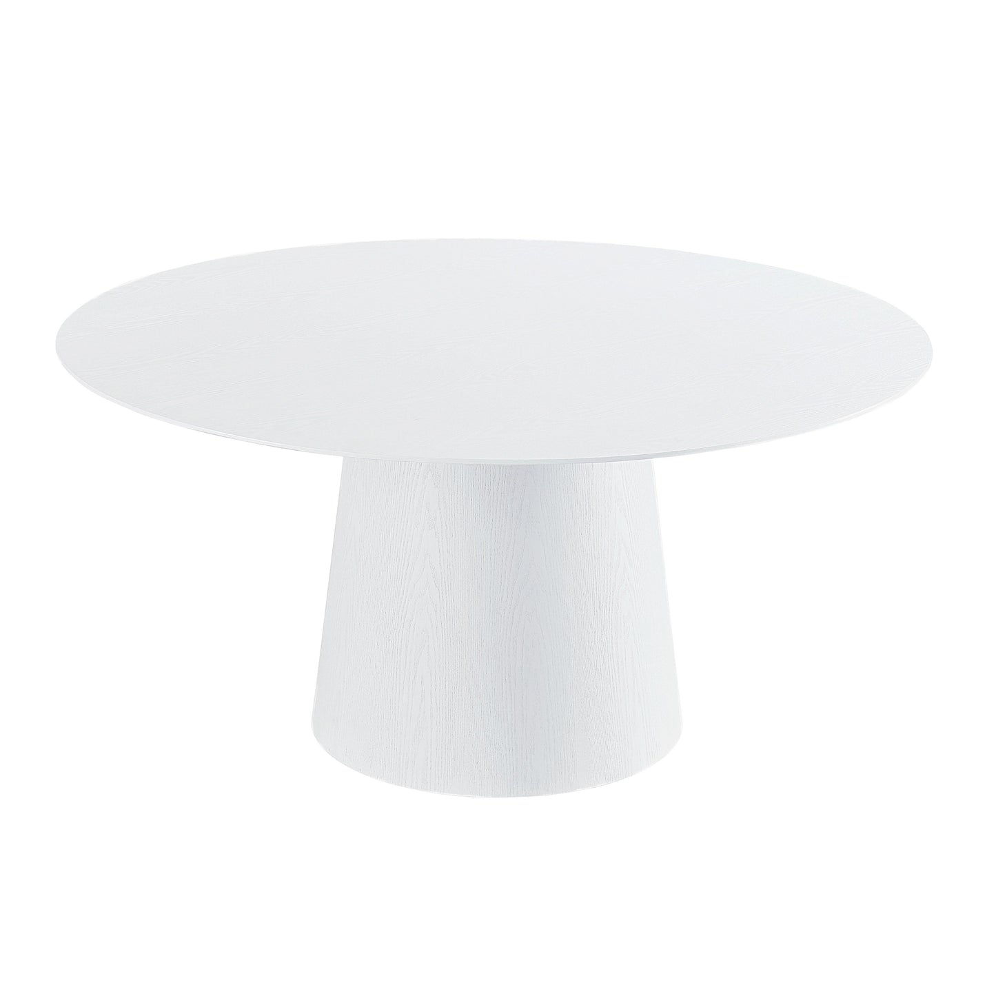 felicia white ash 62" round dining table