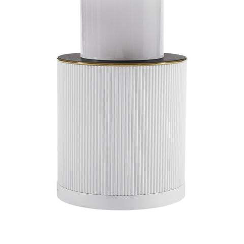 Brandyss White Marble Lacquer 53" Round Dining Table