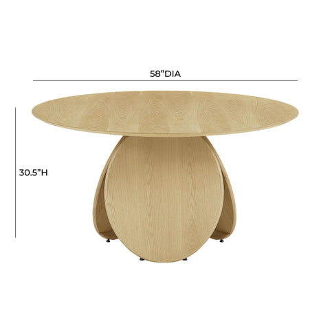 Kuli Natural Oak Round Dining Table