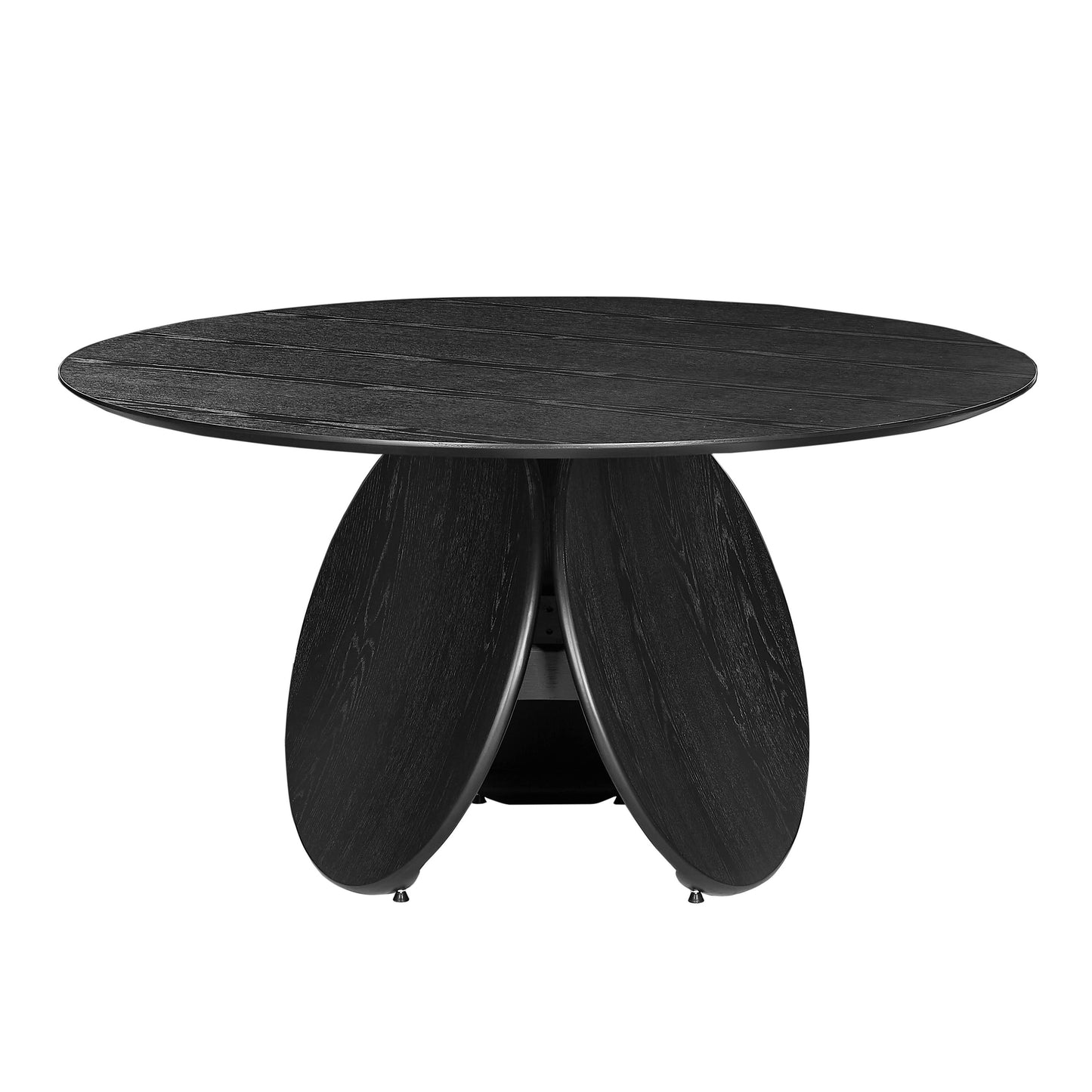 kuli black oak round dining table