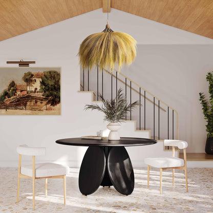 Kuli Black Oak Round Dining Table