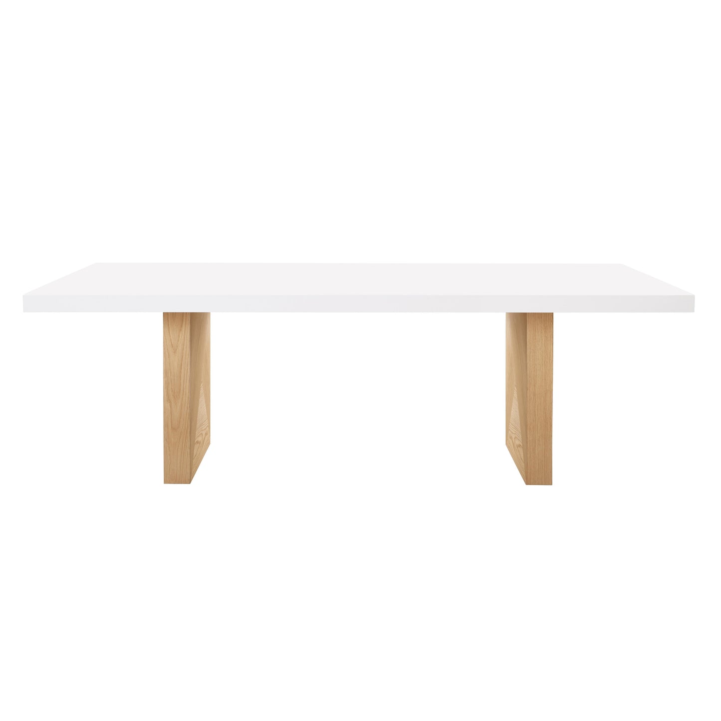 gossip white gloss and natural ash dining table