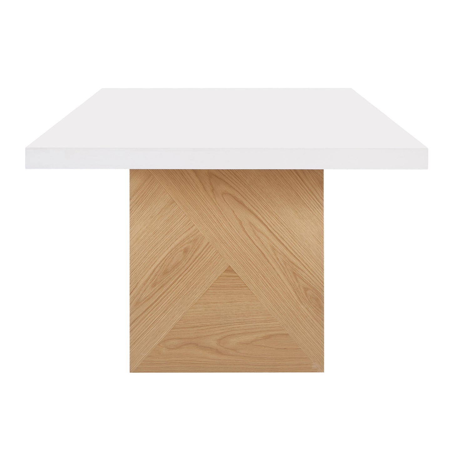 gossip white gloss and natural ash dining table