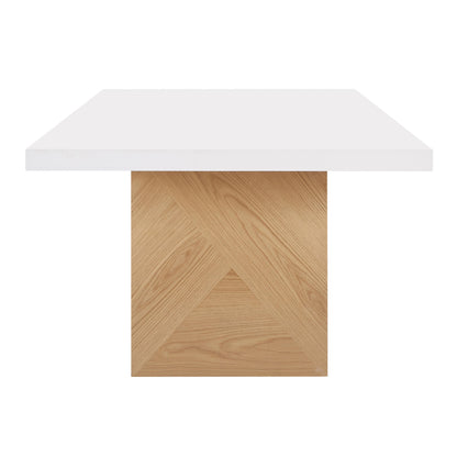 Gossip White Gloss and Natural Ash Dining Table