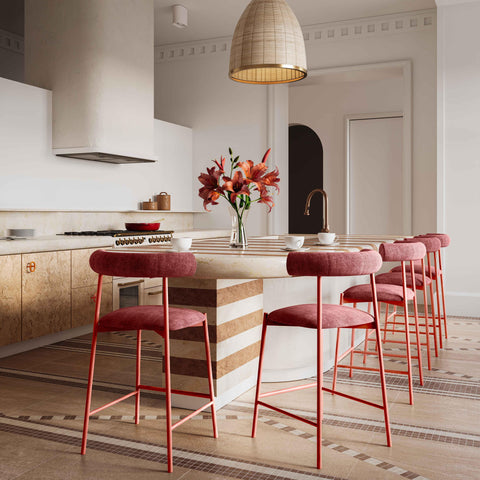 Camryn Mauve Velvet Counter Stool