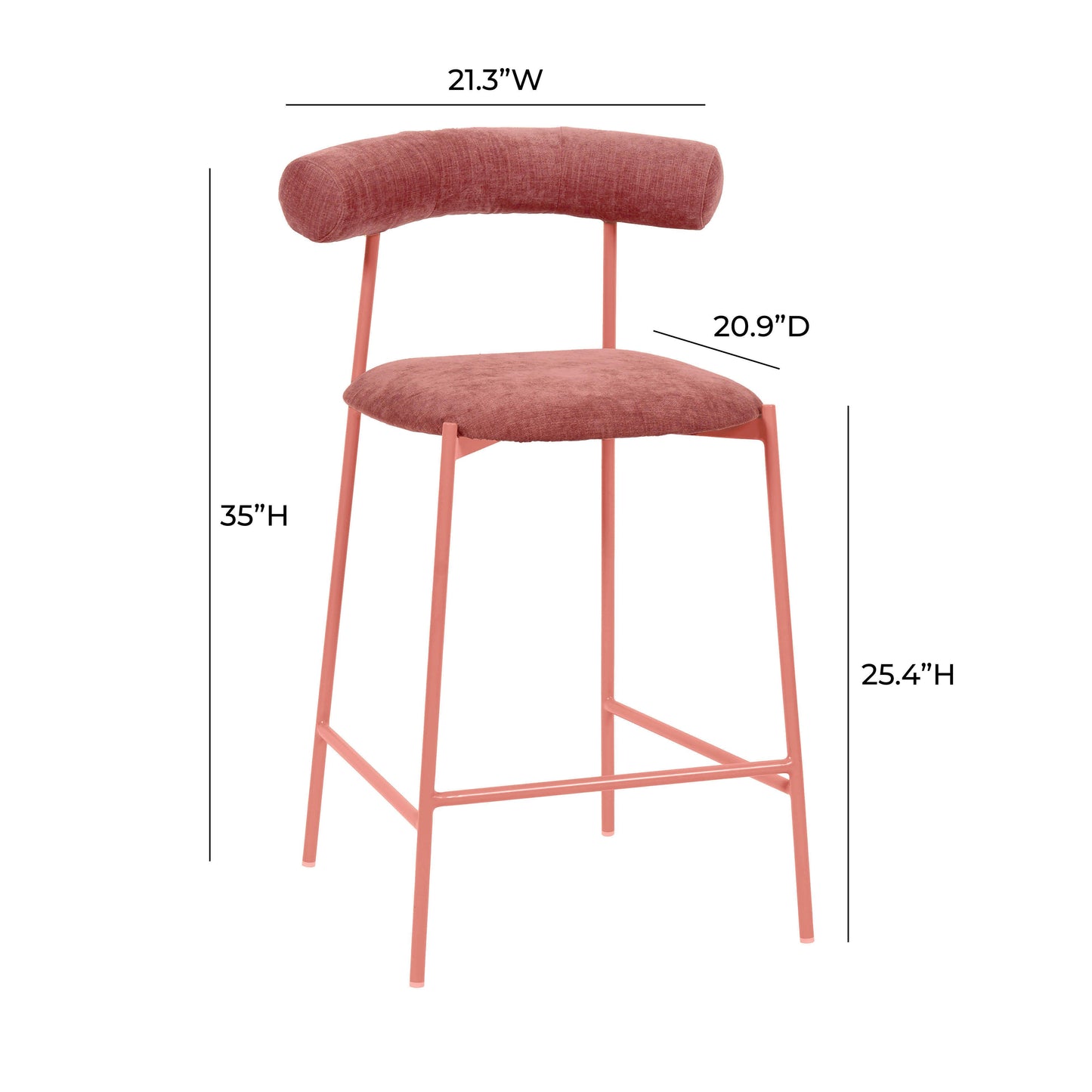 camryn mauve velvet counter stool