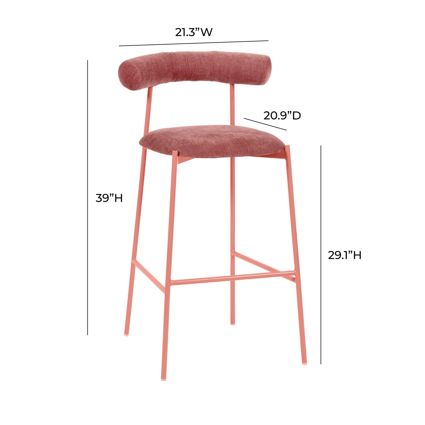 camryn mauve velvet bar stool