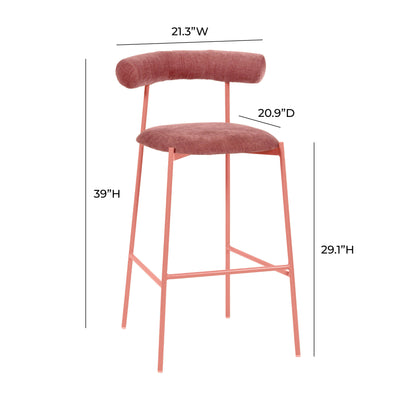 Camryn Mauve Velvet Bar Stool