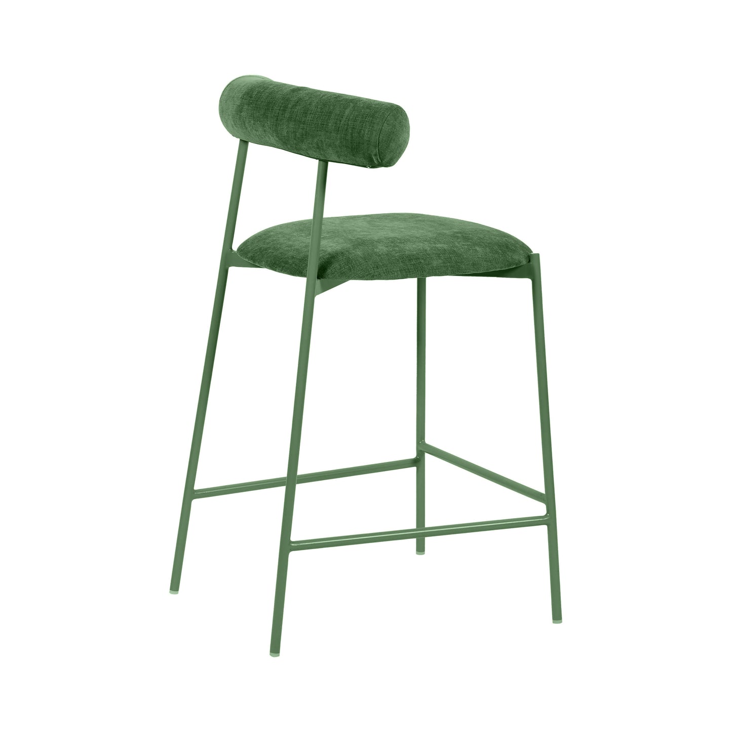 camryn forest green velvet counter stool