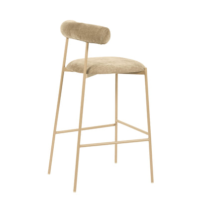 Camryn Taupe Velvet Bar Stool